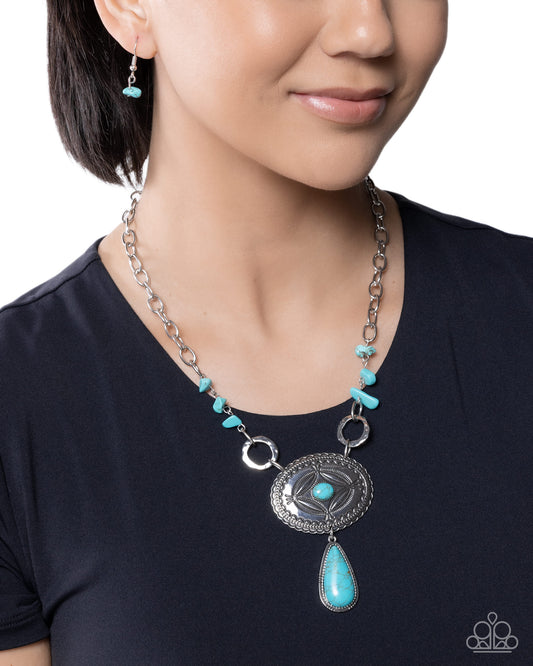 Rustic Mural - blue - Paparazzi necklace