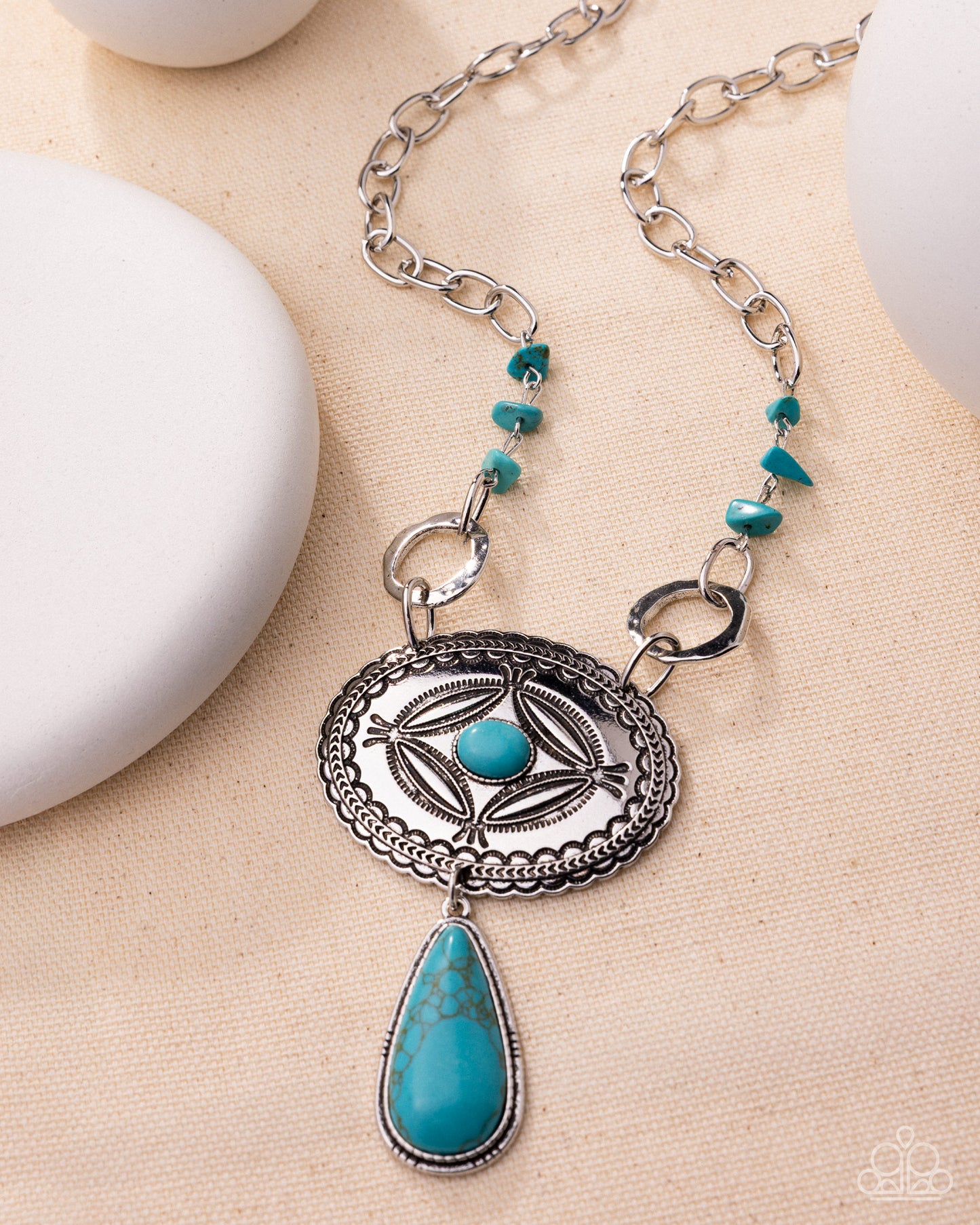 Rustic Mural - blue - Paparazzi necklace