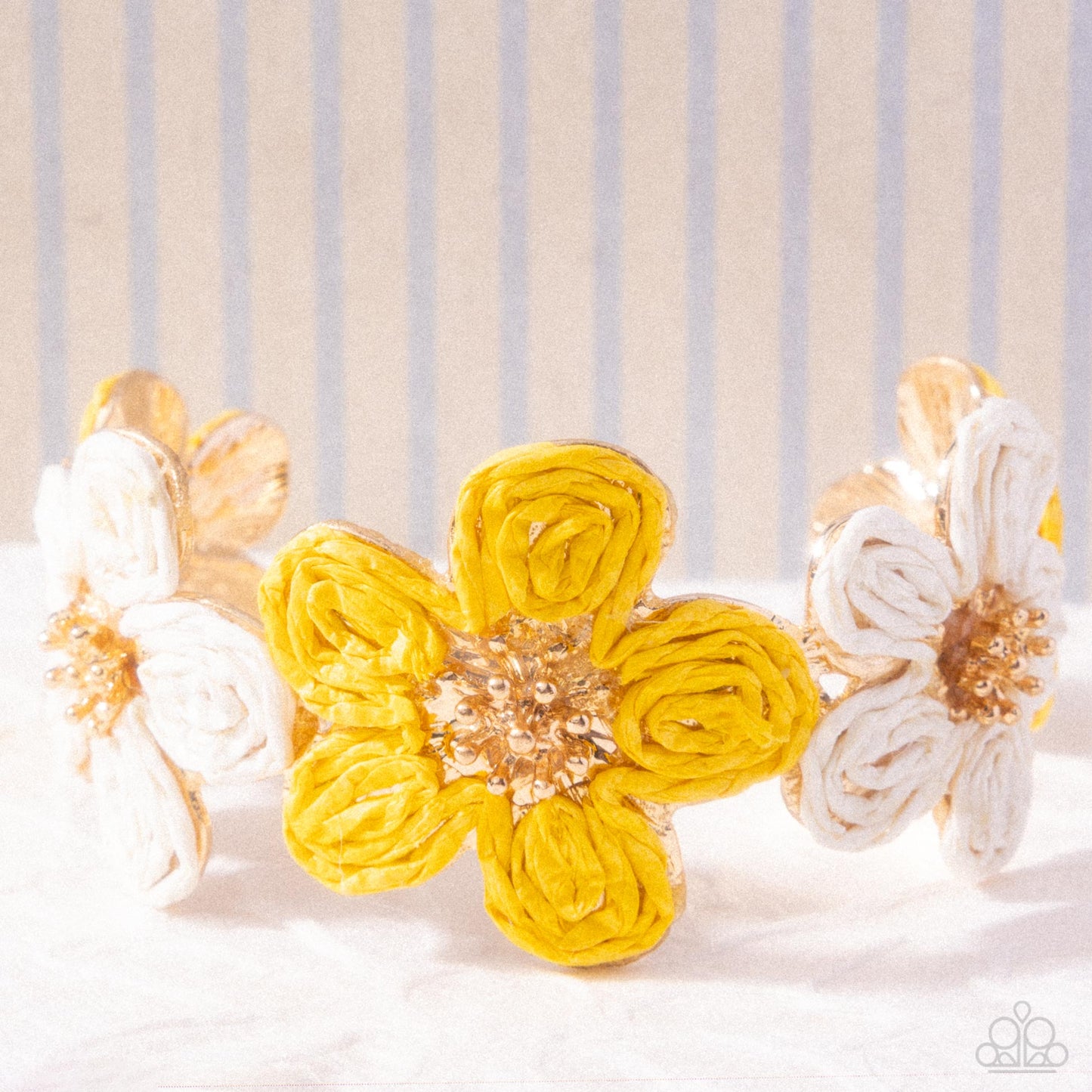 Rustic Raffia - yellow - Paparazzi bracelet
