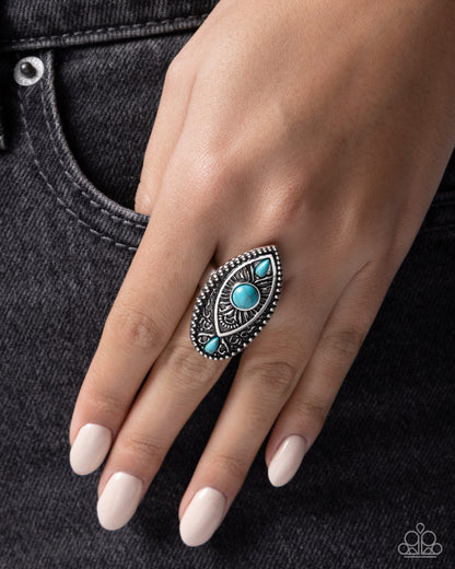 Rustic Raise - blue - Paparazzi ring