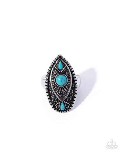 Rustic Raise - blue - Paparazzi ring