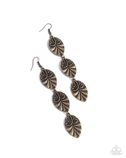 Rustic Range - brass - Paparazzi earrings