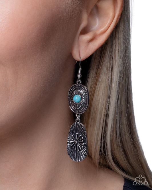 Rustic Ratio - blue - Paparazzi earrings