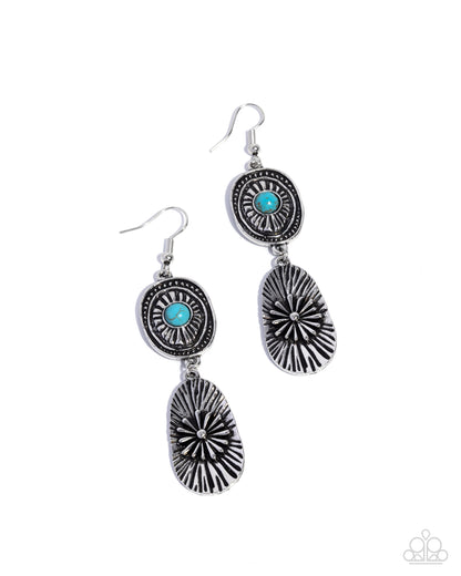 Rustic Ratio - blue - Paparazzi earrings