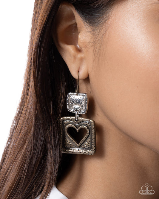 Rustic Reality - brass - Paparazzi earrings