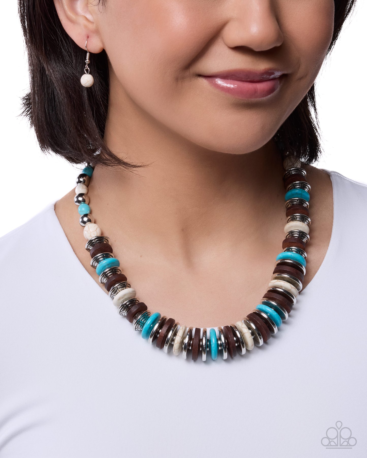Rustic Release - white - Paparazzi necklace