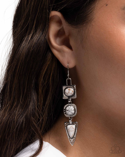 Rustic Reputation - white - Paparazzi earrings