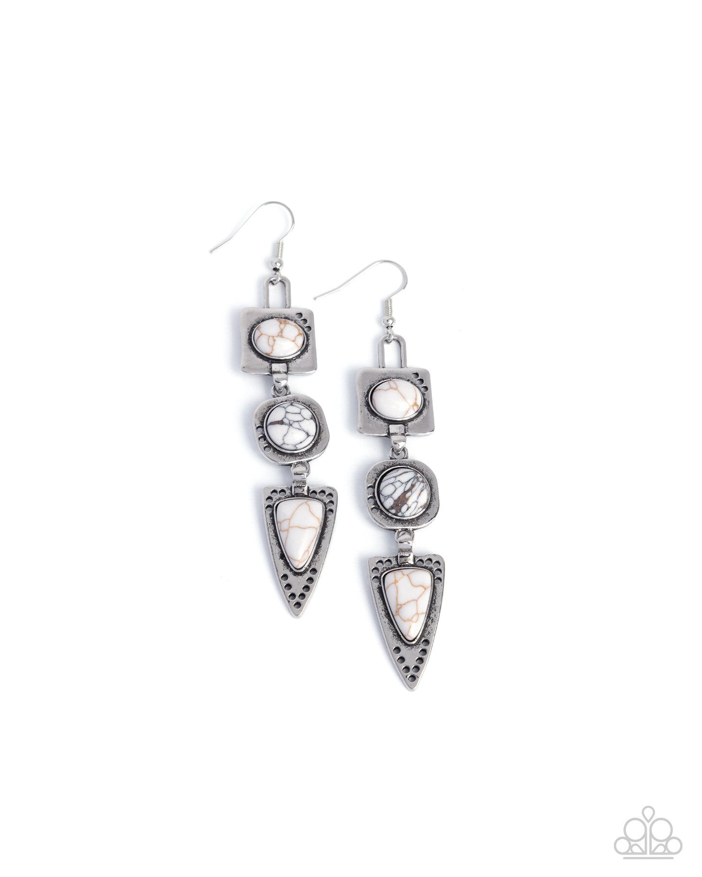 Rustic Reputation - white - Paparazzi earrings