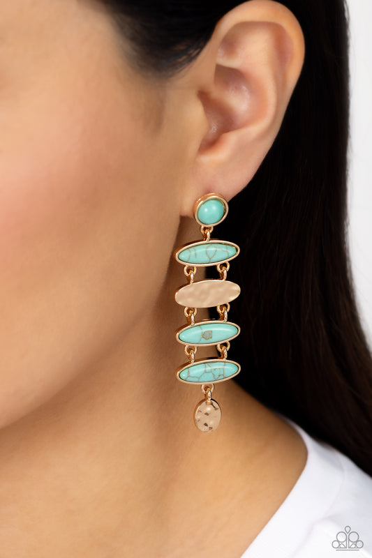 Rustic Reverie - blue - Paparazzi earrings