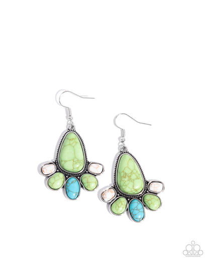 Rustic Revival - green - Paparazzi earrings