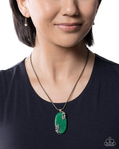 Rustic Roulette - brass - Paparazzi necklace