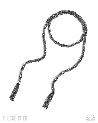 SCARFed for Attention - gunmetal - Paparazzi necklace