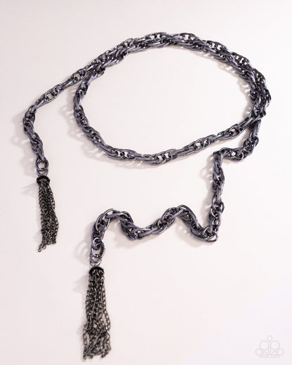 SCARFed for Attention - gunmetal - Paparazzi necklace
