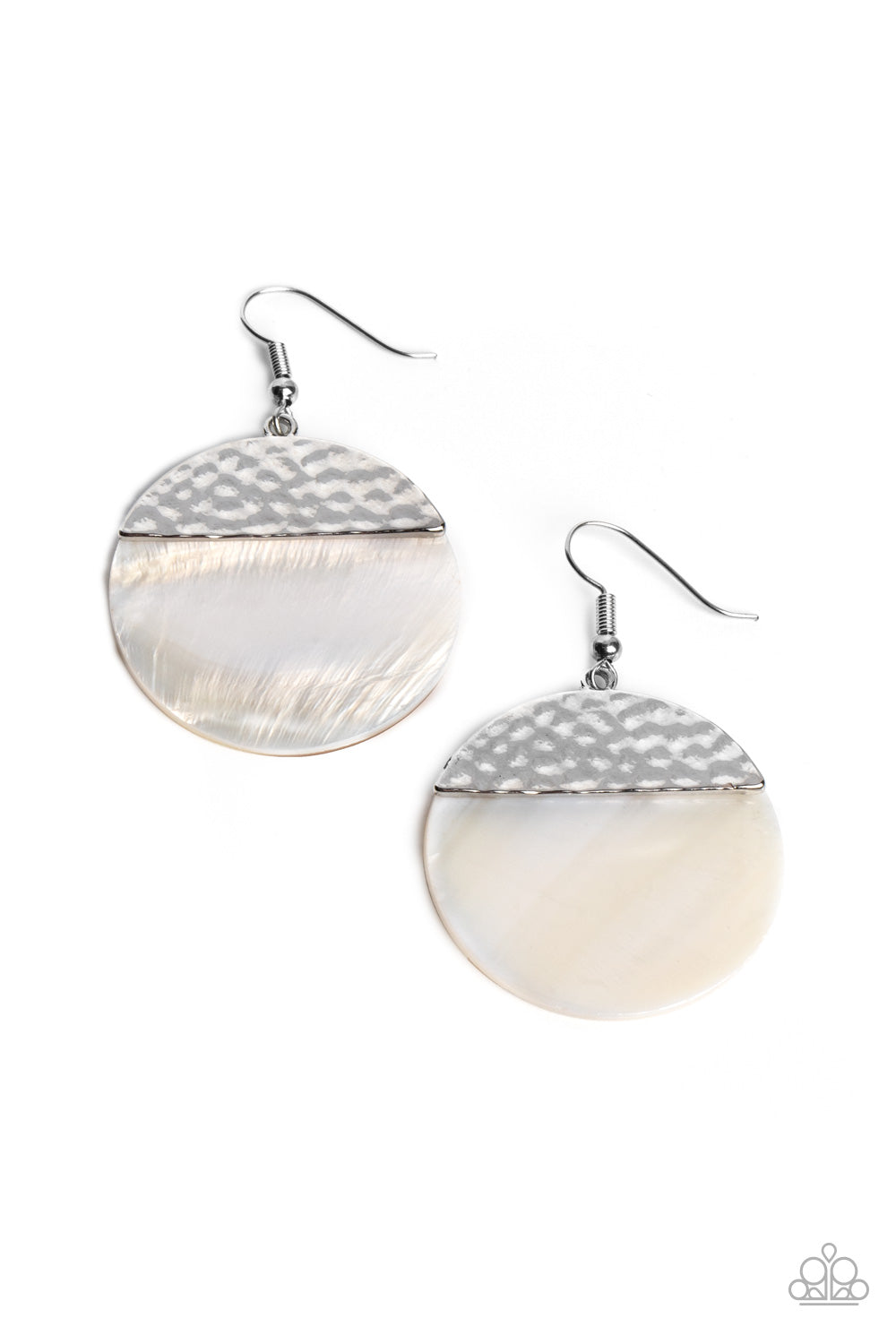 SHELL Out - white - Paparazzi earrings