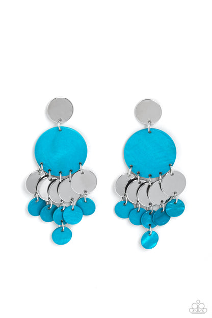 SHELL of the Ball - blue - Paparazzi earrings