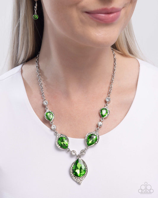 SPADES of Shimmer - green - Paparazzi necklace