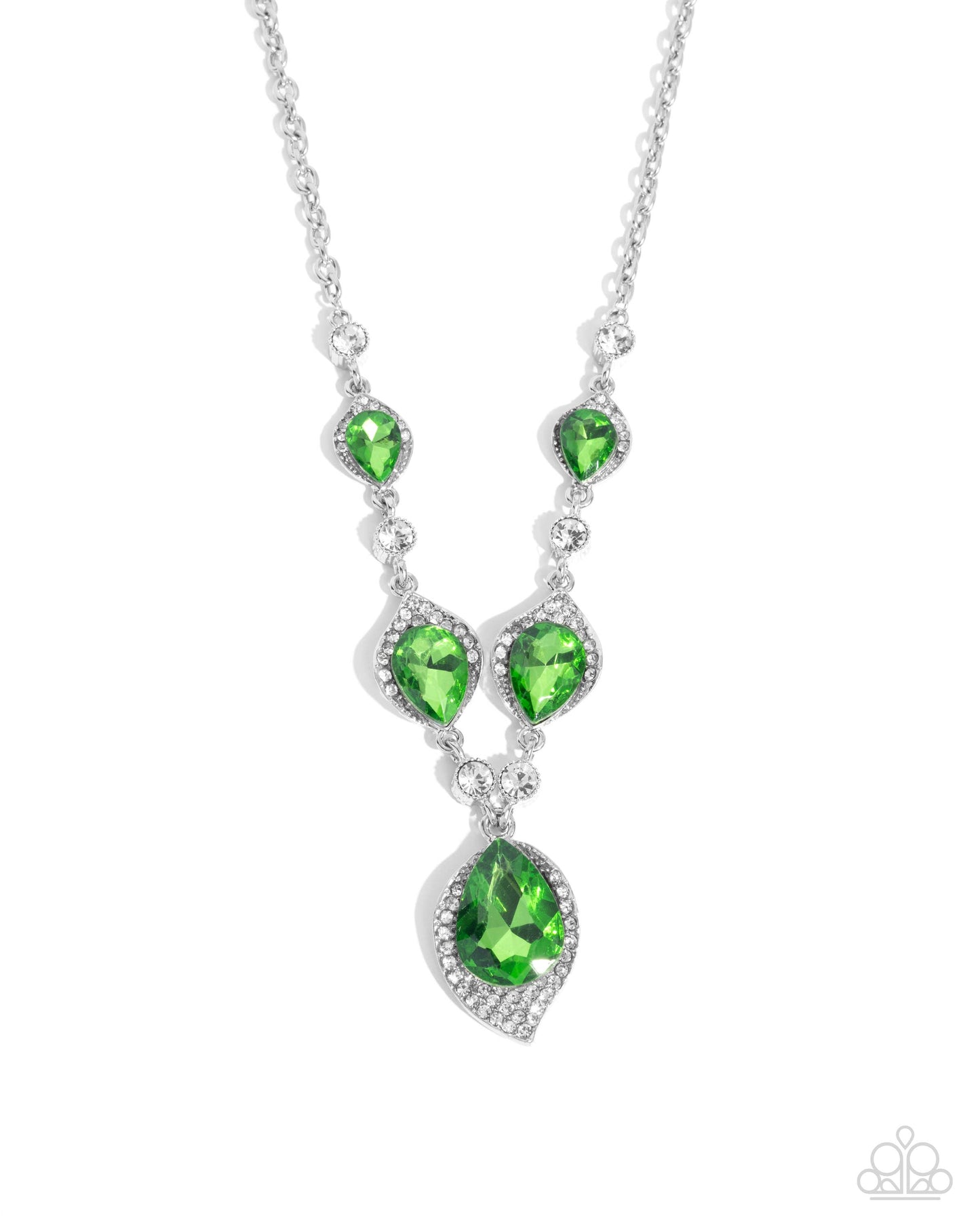 SPADES of Shimmer - green - Paparazzi necklace