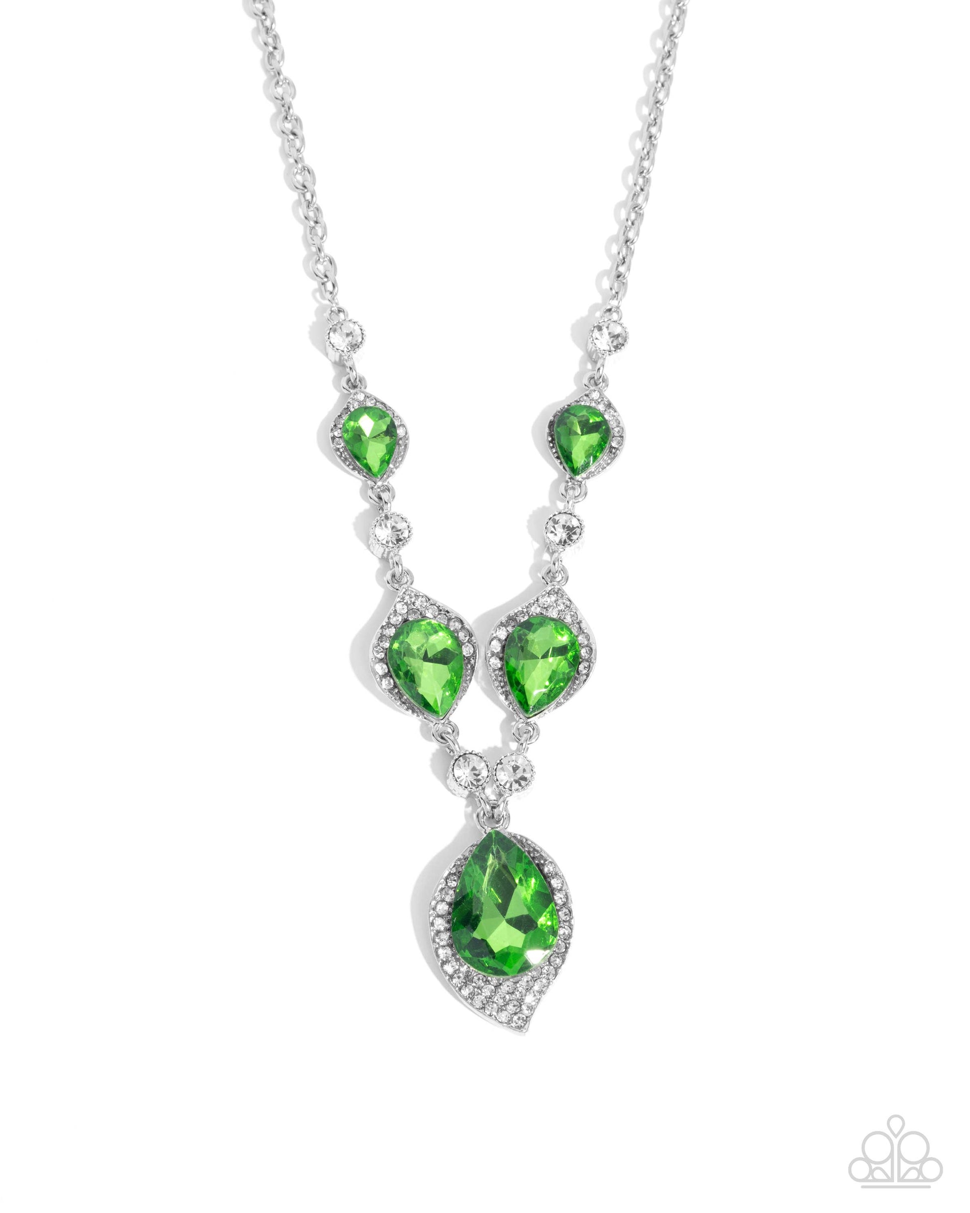 SPADES of Shimmer - green - Paparazzi necklace