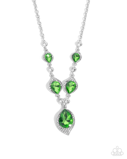 SPADES of Shimmer - green - Paparazzi necklace