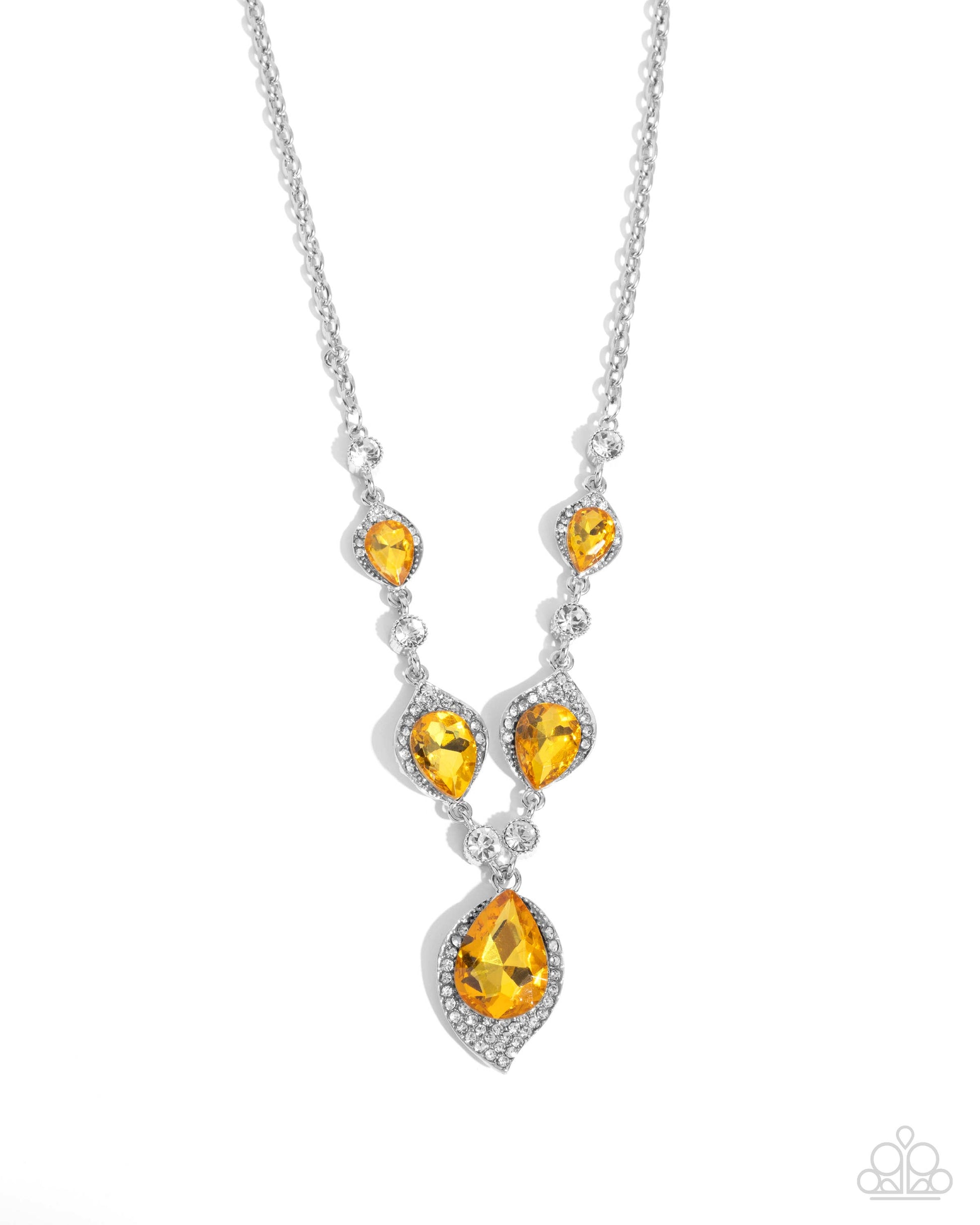SPADES of Shimmer - yellow - Paparazzi necklace