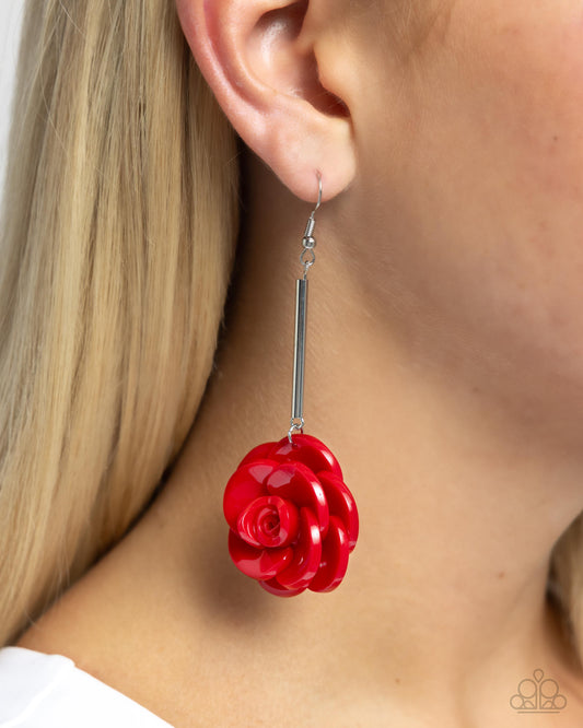 Saccharine Sprig - red - Paparazzi earrings