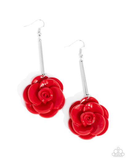 Saccharine Sprig - red - Paparazzi earrings