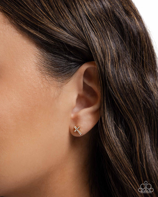 Sacred Shimmer - gold - Paparazzi earrings