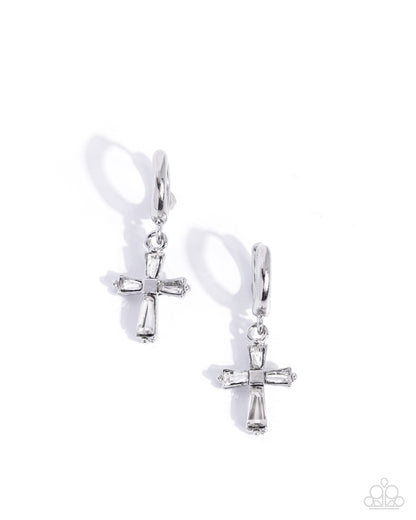 Sacred Shine - white - Paparazzi earrings