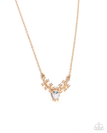 Sacred Stag - gold - Paparazzi necklace