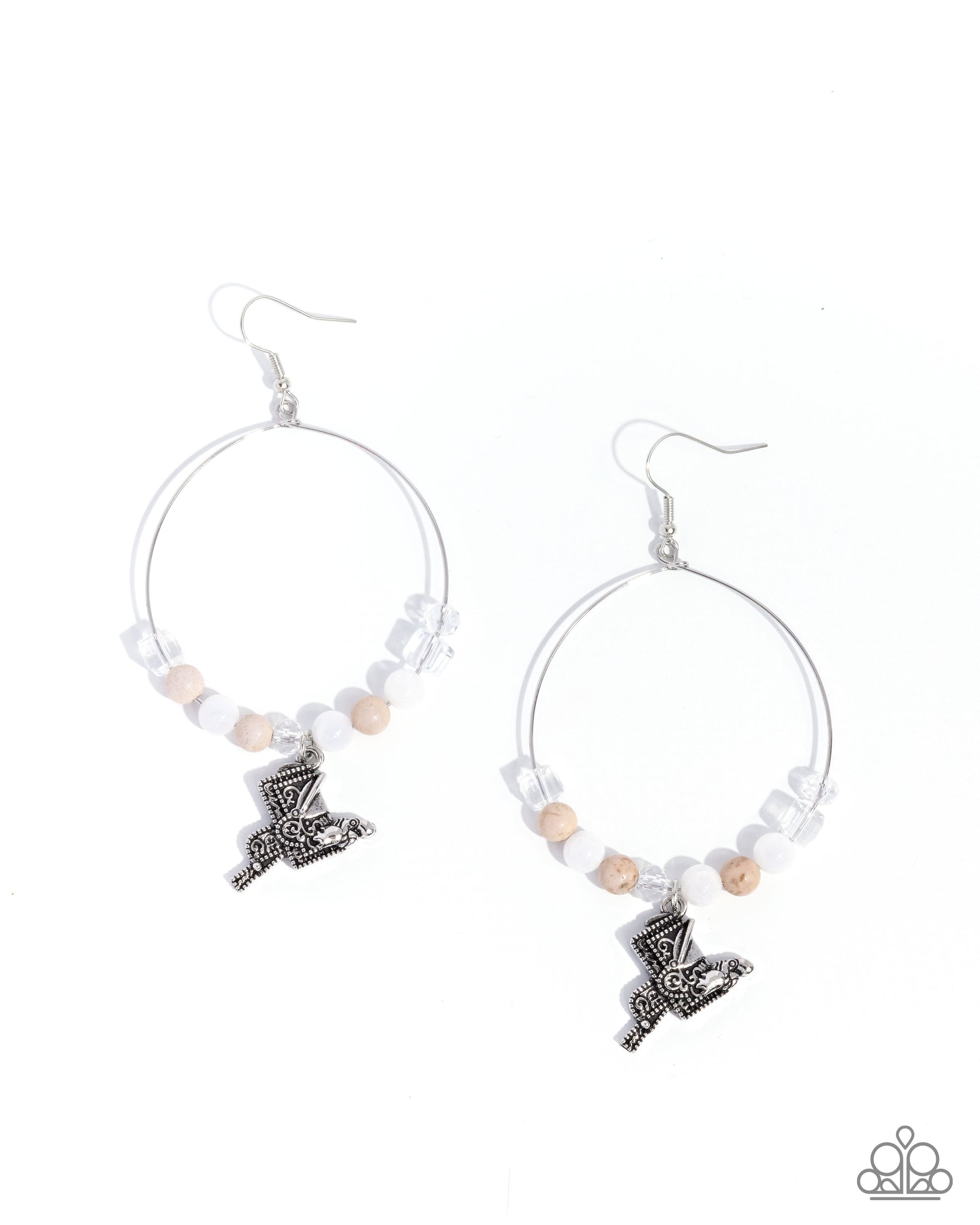 Saddle Showcase - white - Paparazzi earrings