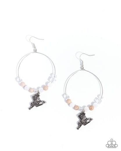 Saddle Showcase - white - Paparazzi earrings