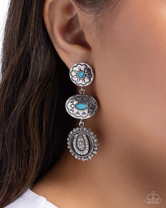 Saddle Up Show - blue - Paparazzi earrings