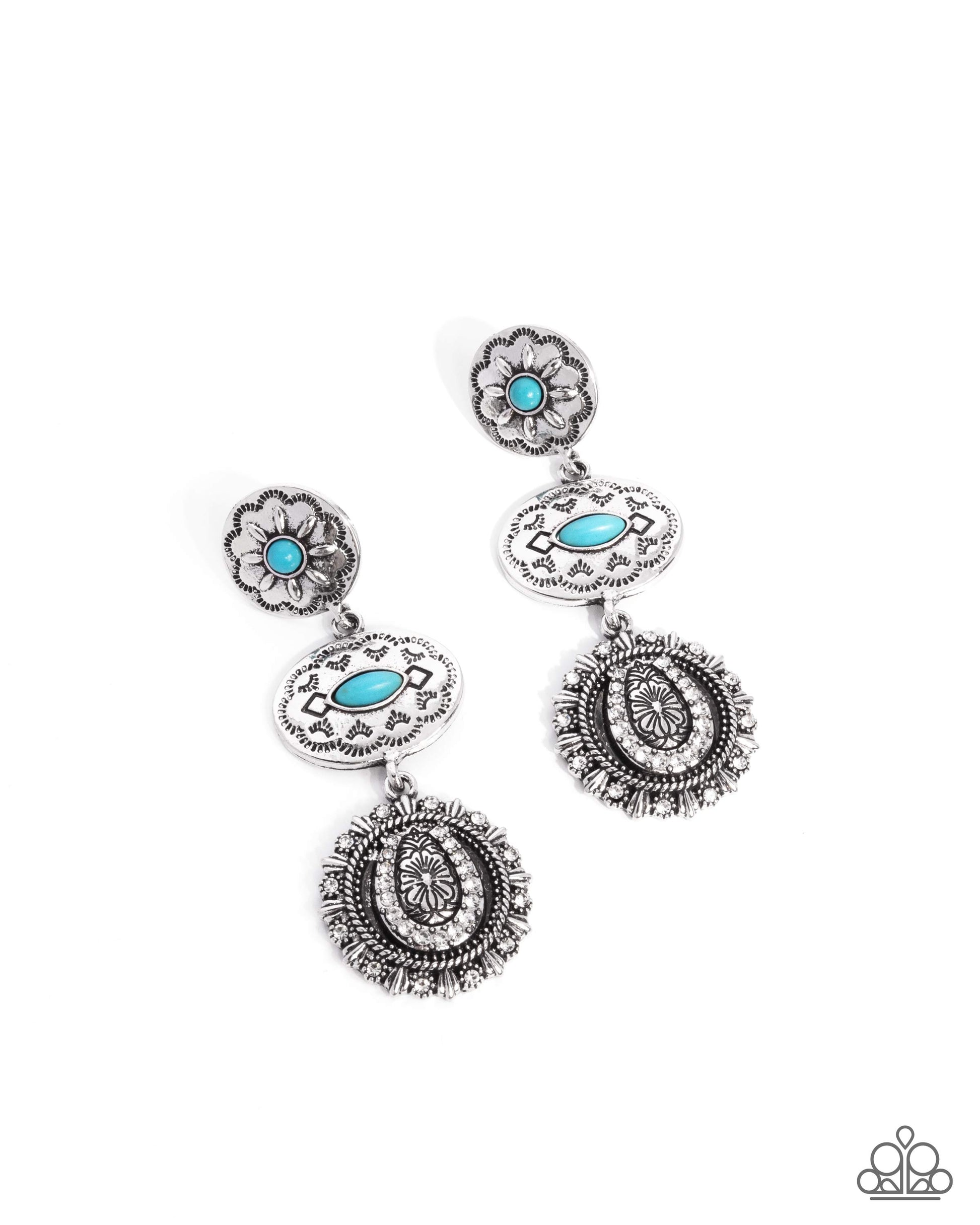 Saddle Up Show - blue - Paparazzi earrings