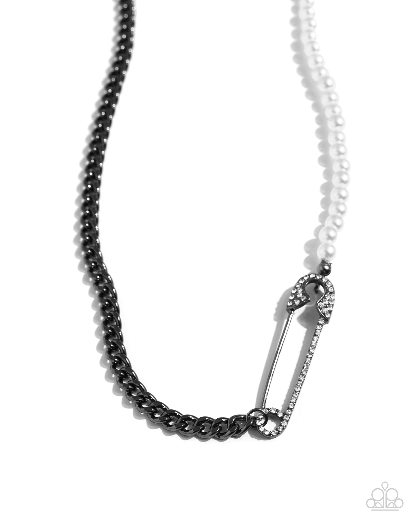 Safety Pin Style - black - Paparazzi necklace