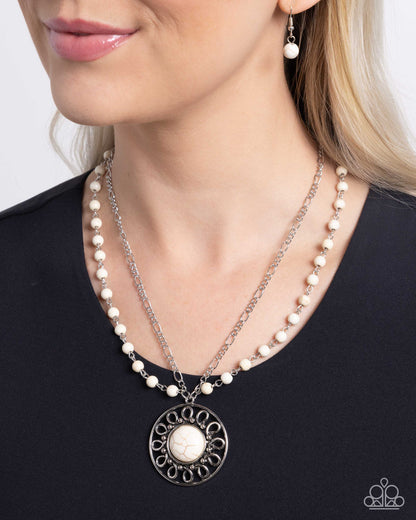 Sahara Suburb - white - Paparazzi necklace