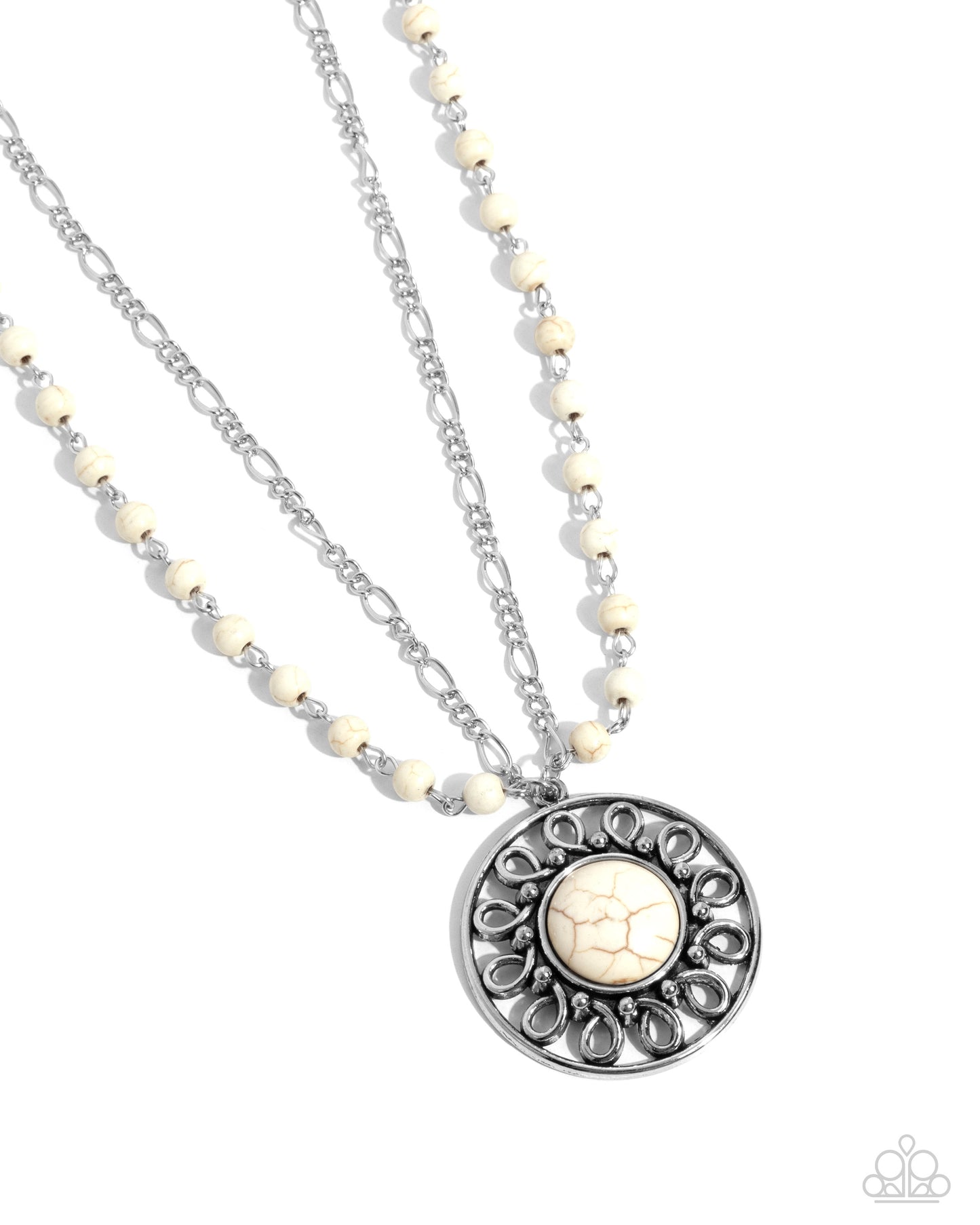 Sahara Suburb - white - Paparazzi necklace