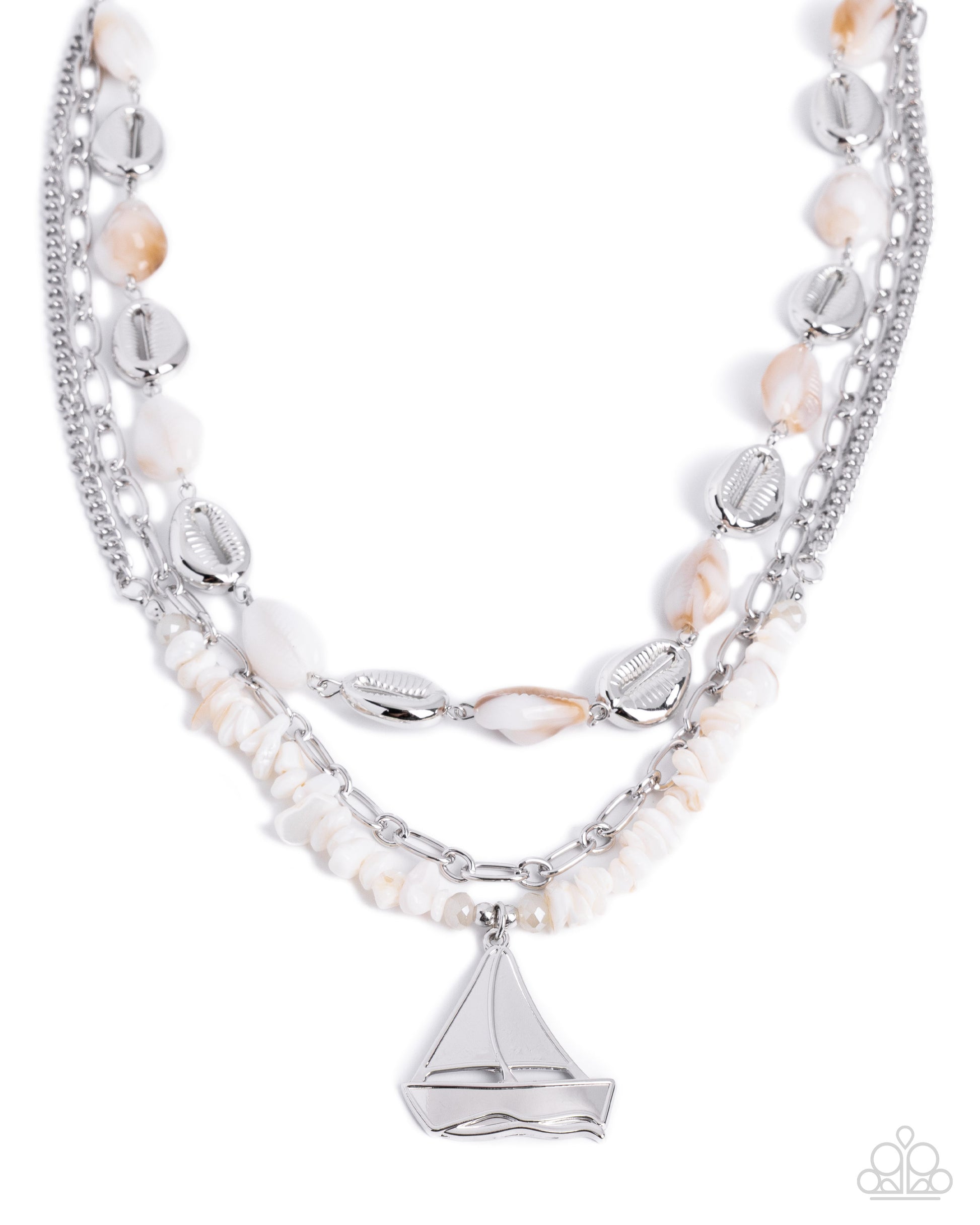 Sailboat Season - white - Paparazzi necklace