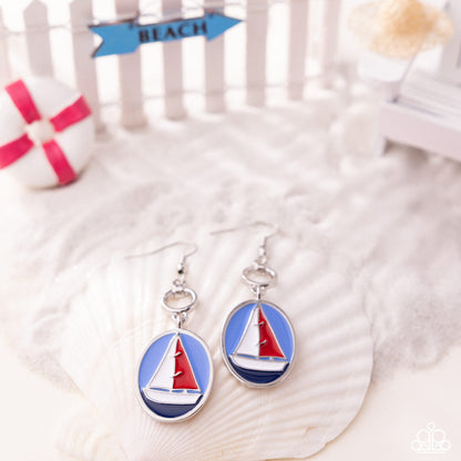 Sailing Lesson - red - Paparazzi earrings