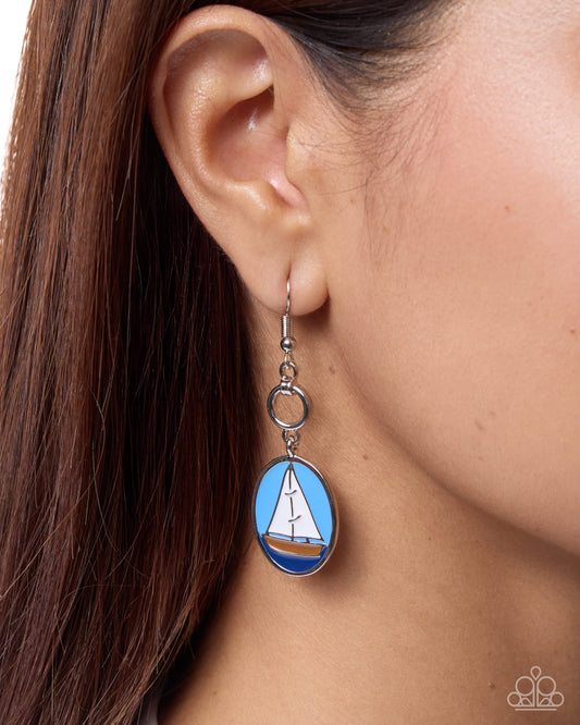 Sailing Lesson - white - Paparazzi earrings