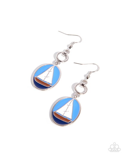 Sailing Lesson - white - Paparazzi earrings