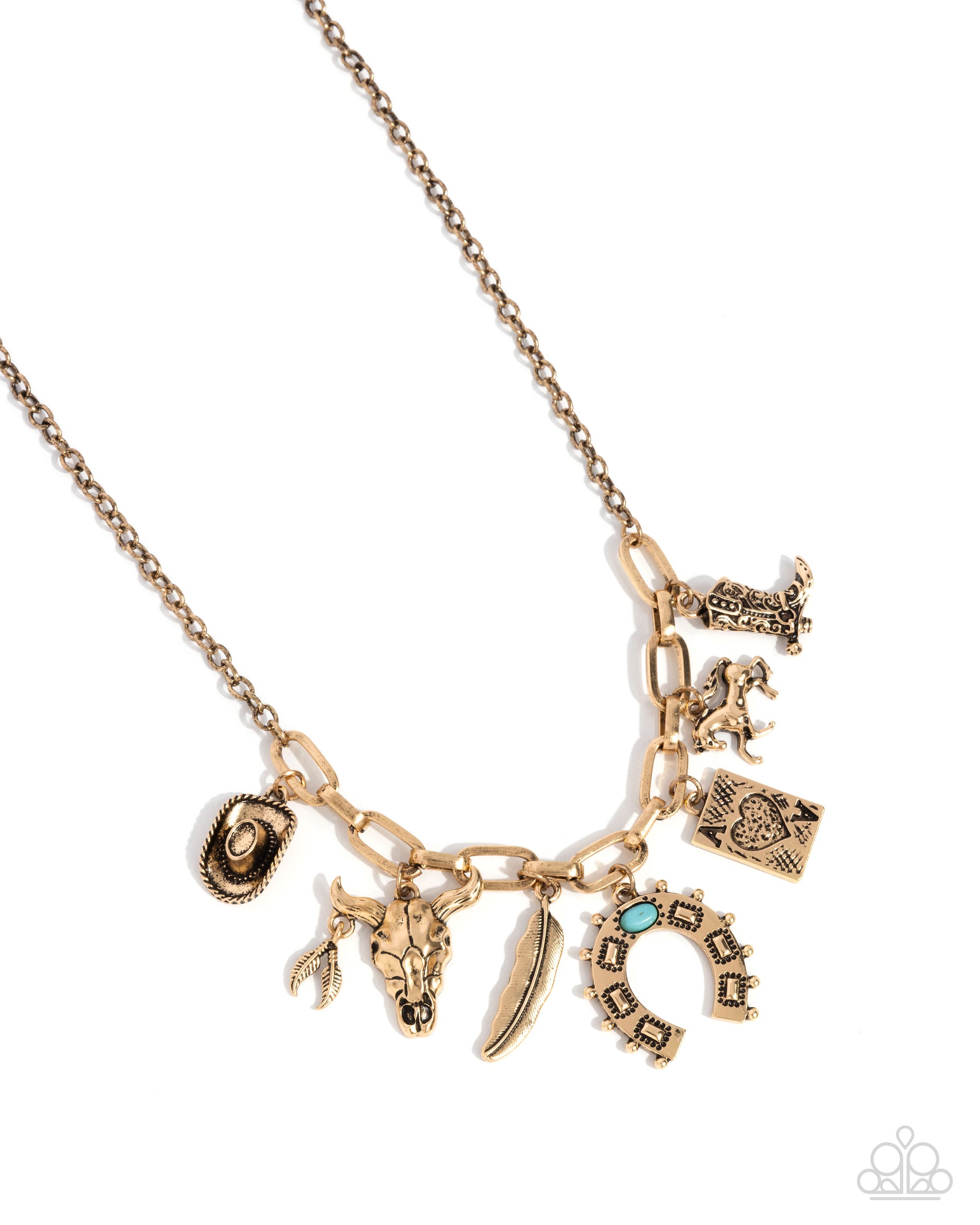 Saloon Girl - gold - Paparazzi necklace