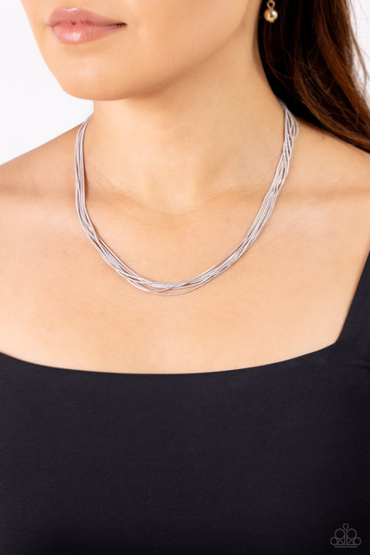 Salvaging Sass - white - Paparazzi necklace