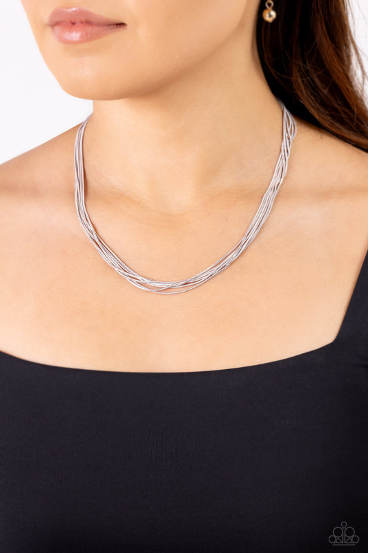 Salvaging Sass - white - Paparazzi necklace