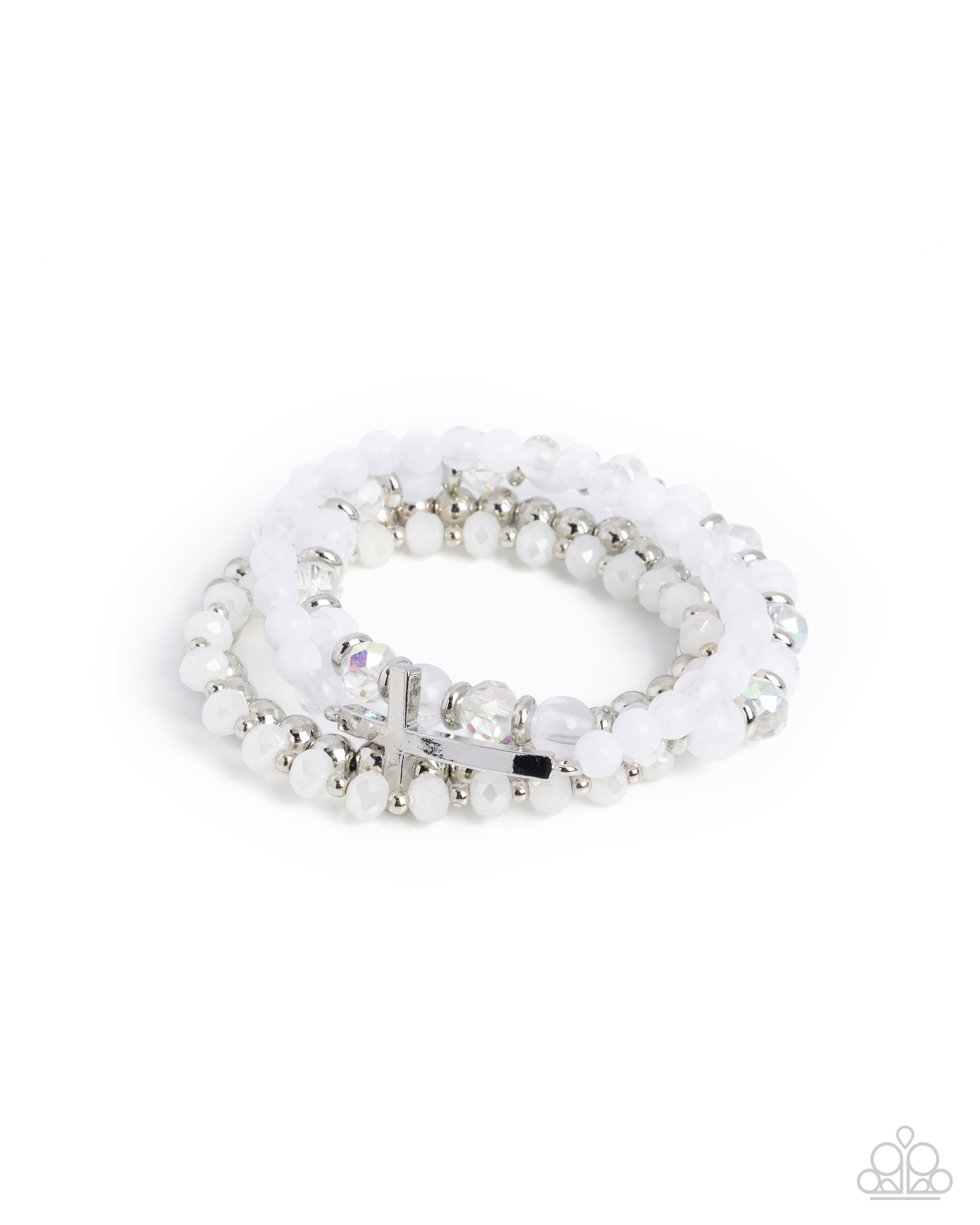 Sanctified Stack - white - Paparazzi bracelet – JewelryBlingThing