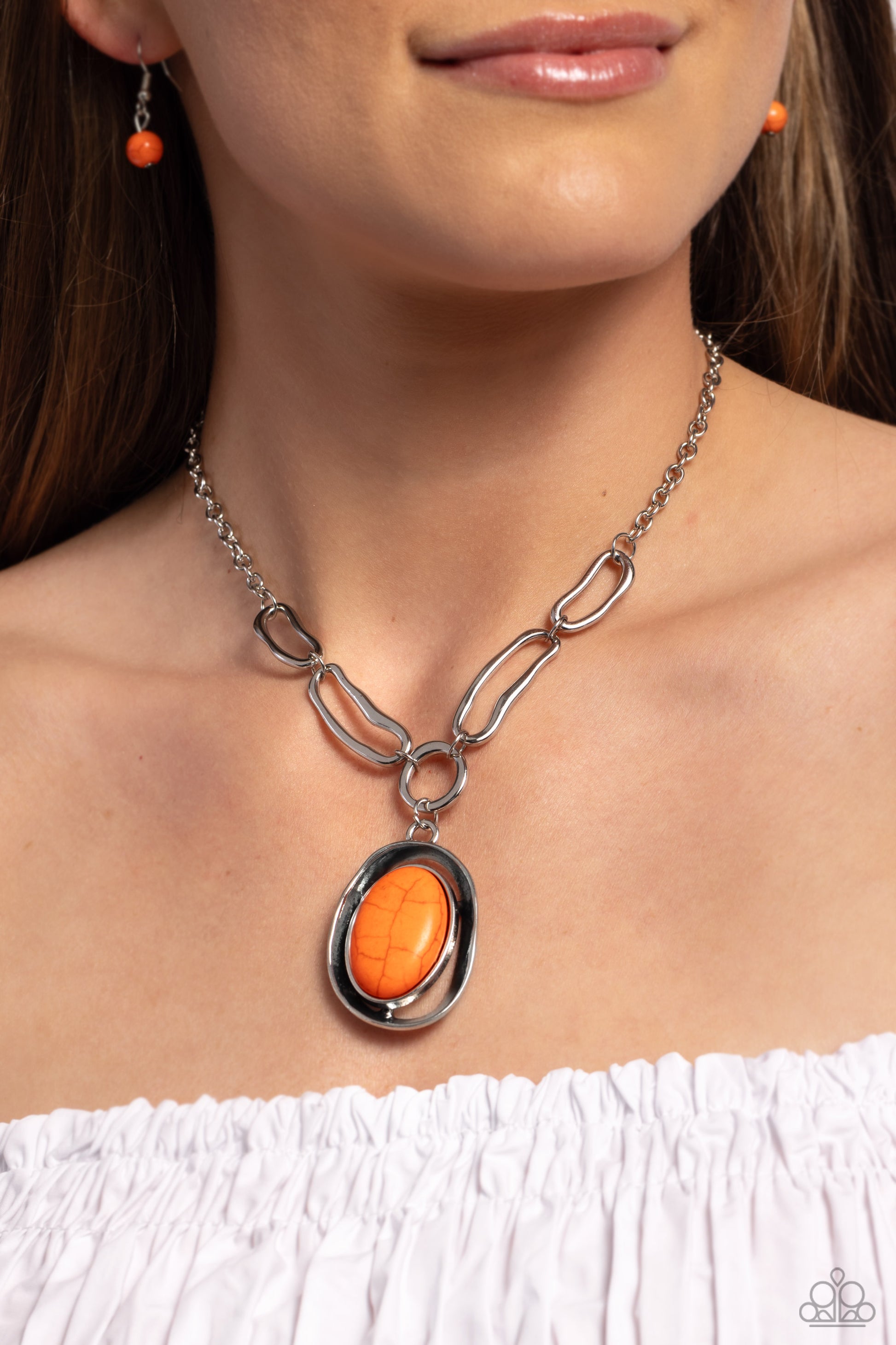 Sandstone Stroll - orange - Paparazzi necklace