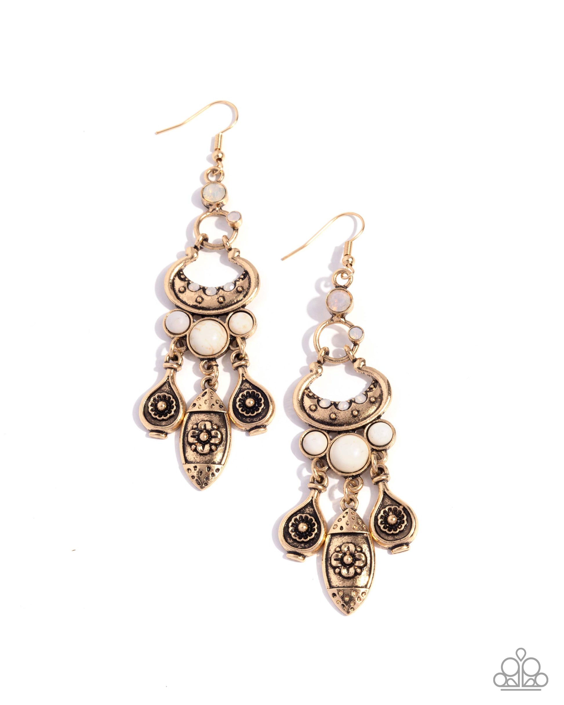 Santa Fe Sashay - white - Paparazzi earrings