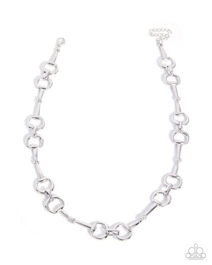 Santa Fe Structure - silver - Paparazzi necklace