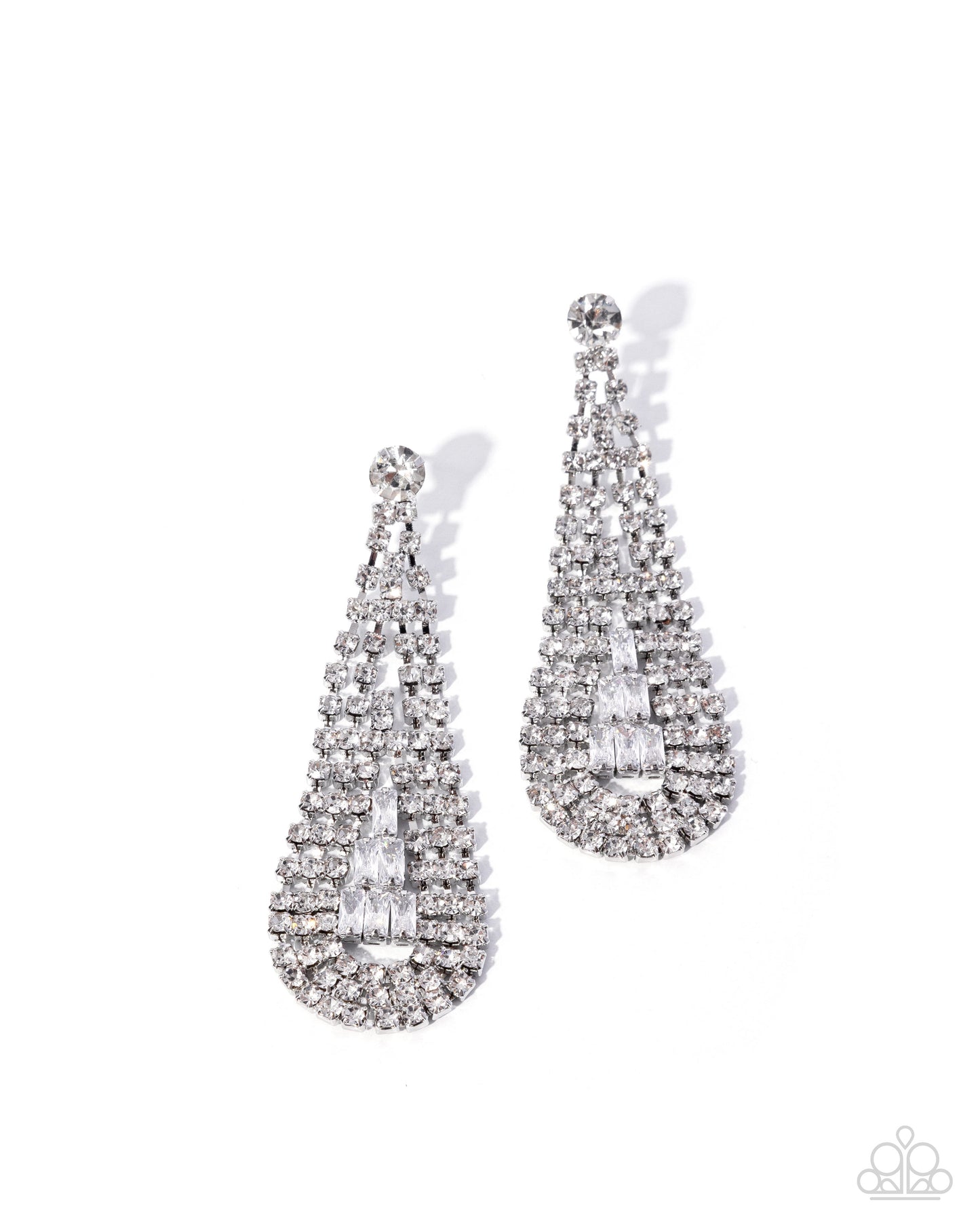 Sassy Sashay - white - Paparazzi earrings