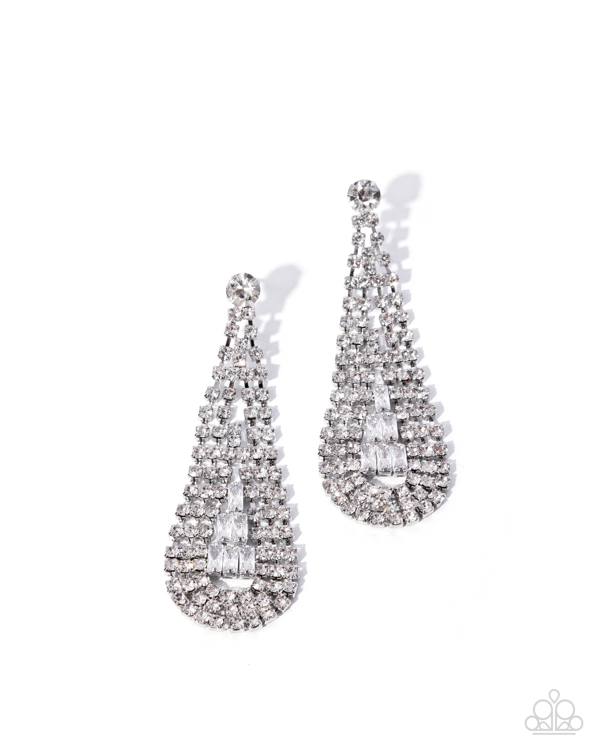 Sassy Sashay - white - Paparazzi earrings