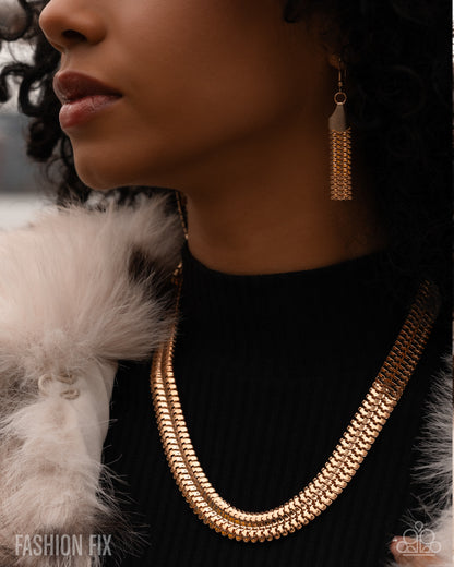 Sassy Staging - gold - Paparazzi necklace